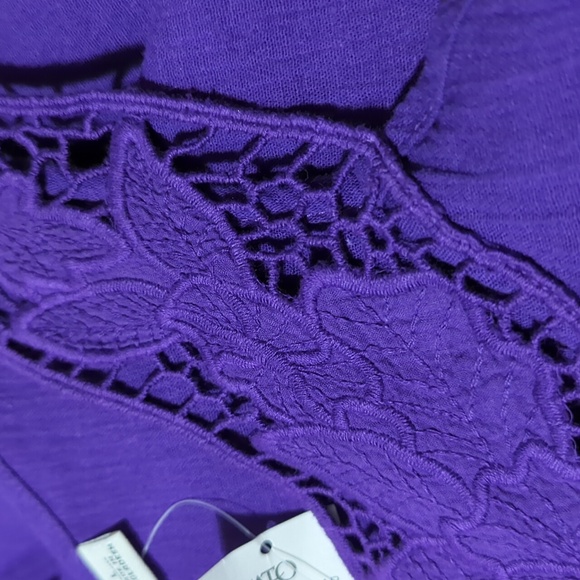 Cato Top Size L Purple Pull Over Lace Around Neckline Sleeveless New With Tags - Picture 5 of 9